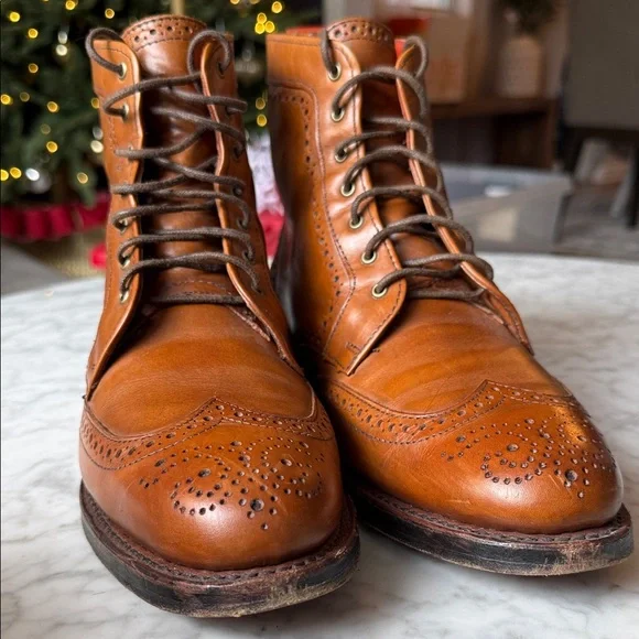 Allen Edmonds Dalton Wingtip Dress Boot M 8.5 Walnut  display picture 2